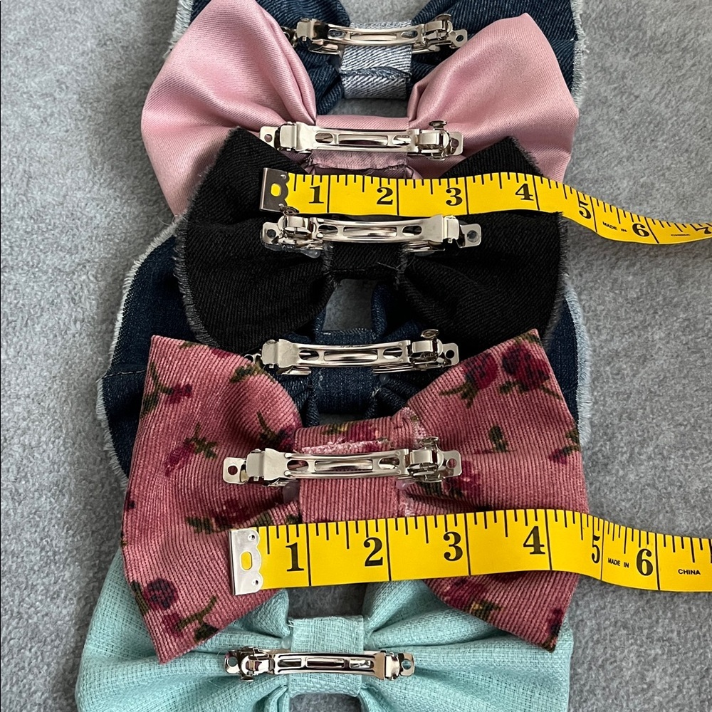 Kawaii Coquette Hairbow Bundle Lot Preppy Cottagecore Fabric - Picture 5 of 10